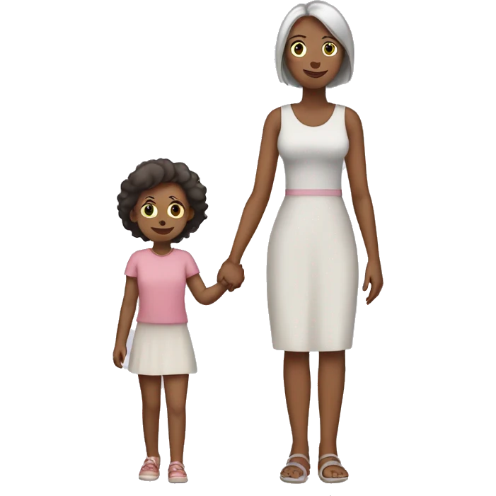 mum with daughter holding hands emoji