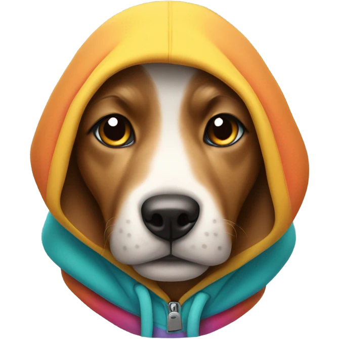 Dog wearing a hoodie emoji