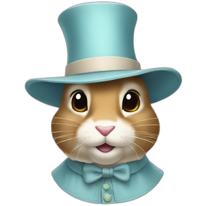 Lapin dans chapeau emoji