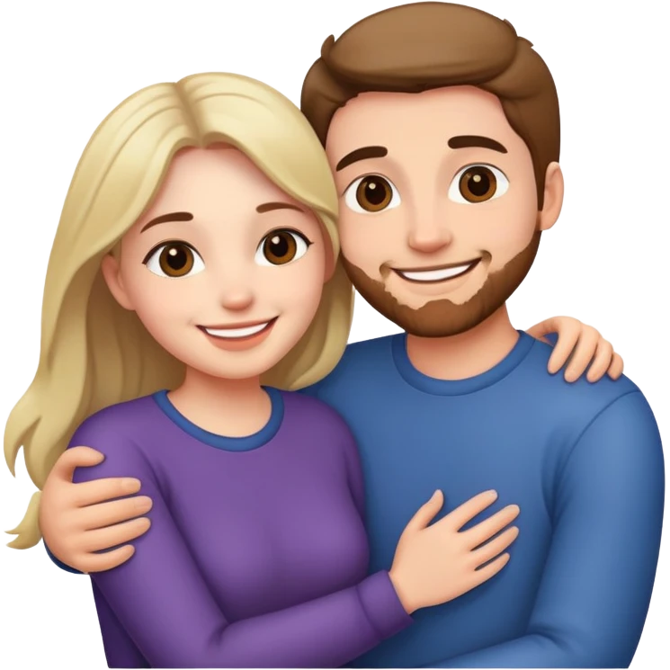 Cute couple holding each other emoji