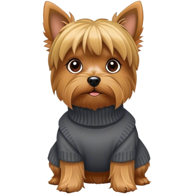 Yorkshire terrier wearing a turtleneck emoji