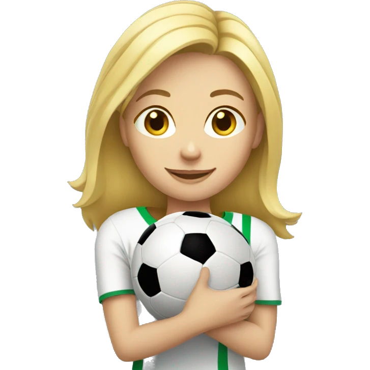 blond woman holding a soccer ball in her hand emoji