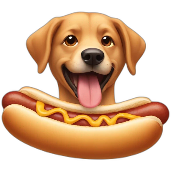 Dog eat a hotdog  emoji