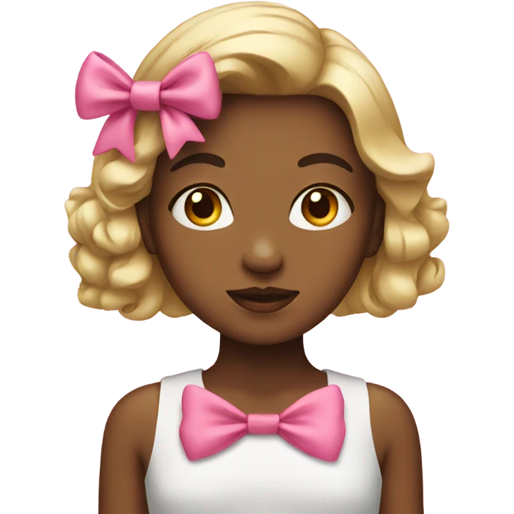 Girl with pink bow emoji