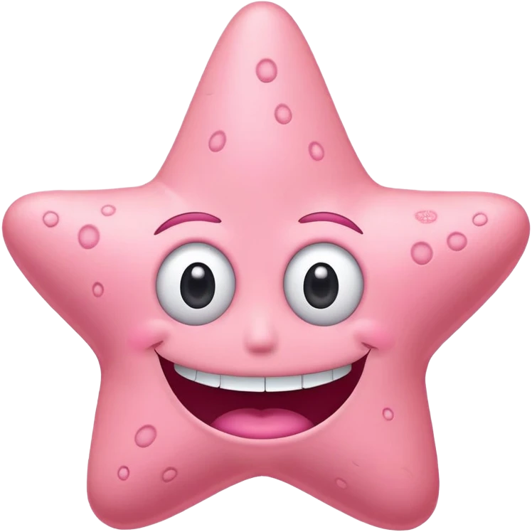 Patrick Star face from SpongeBob, wide eyes, big smile emoji
