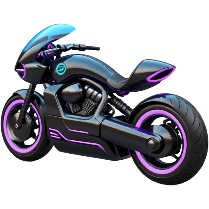 Sketch a futuristic motorcycle with neon lights & sleek sci-fi design. emoji