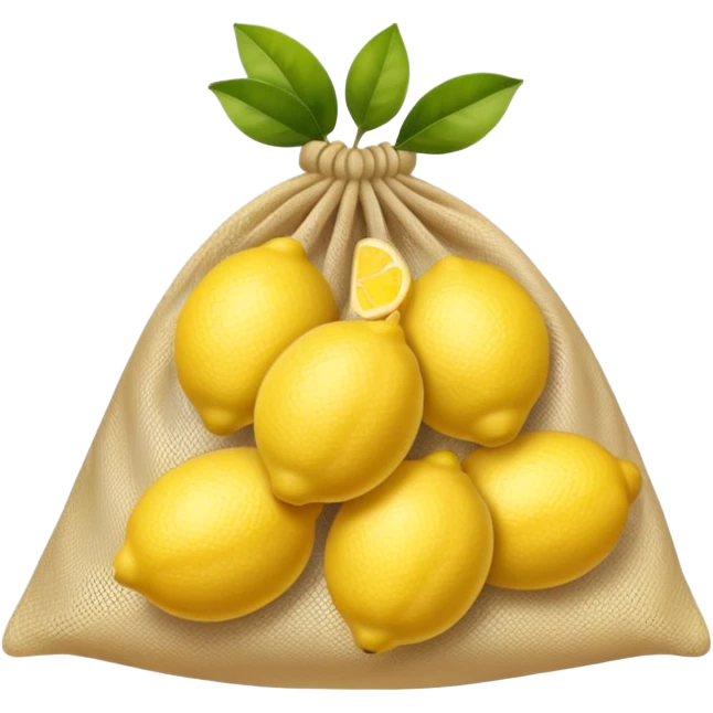 lemons in beige mesh bag emoji