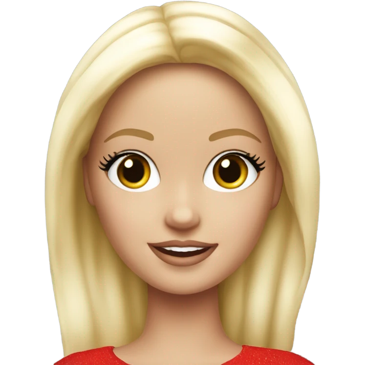  white Barbie girl in red  Christmas emoji