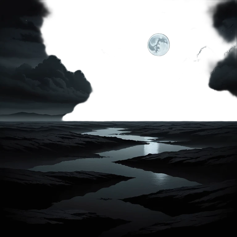 dark and eerie scene, the entire world covered in darkness. The sky is deep black with no stars or light, no moon, no glow just total void and silence. The atmosphere feels ominous and unsettling, as if darkness has swallowed everything. No characters, no visible light sources emoji