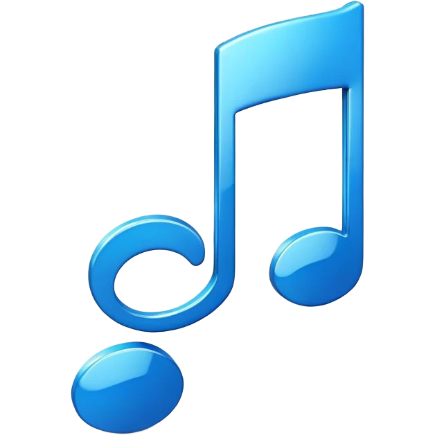 3D blue music icon logo note  no background unique  emoji