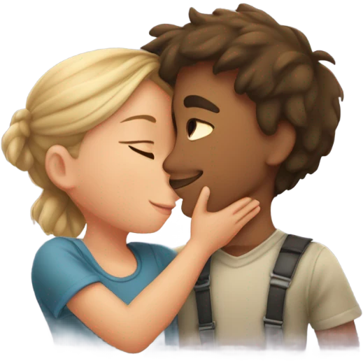 Boy kiss girl emoji