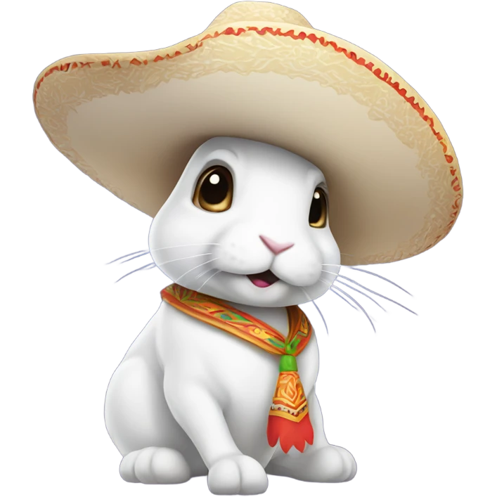 White rabbit with sombrero emoji