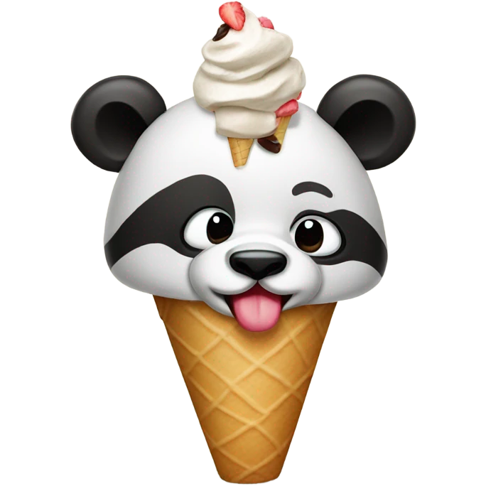  Ice cream eating panda  emoji