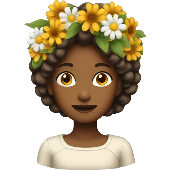 The girl with flowers on head emoji