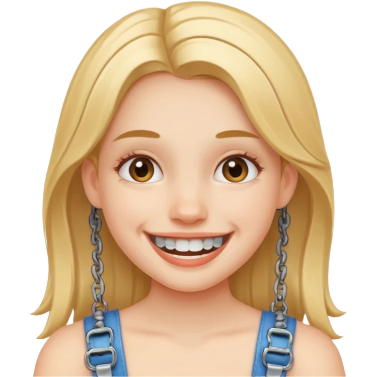 girl with metal braces  emoji