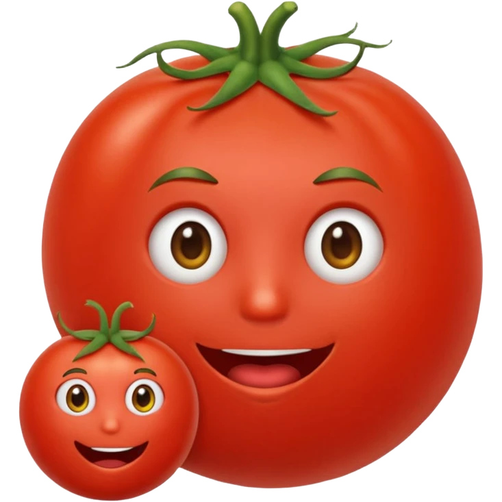Eine Tomate mit Gesicht eine Hand emoji