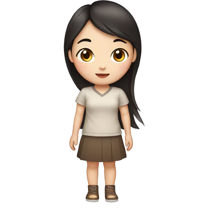 chinese girl with long dark brown hair emoji