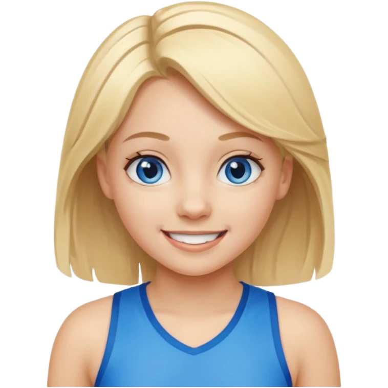 a young girl with blonde hair is playing sports emoji