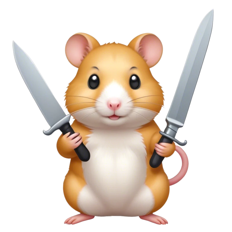 Hamster holding knife  emoji