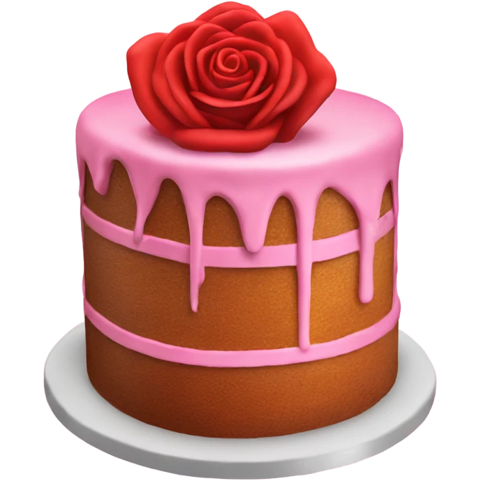 valentine’s day cake with rose emoji
