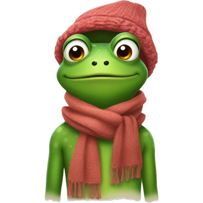 Frog with a scarf emoji