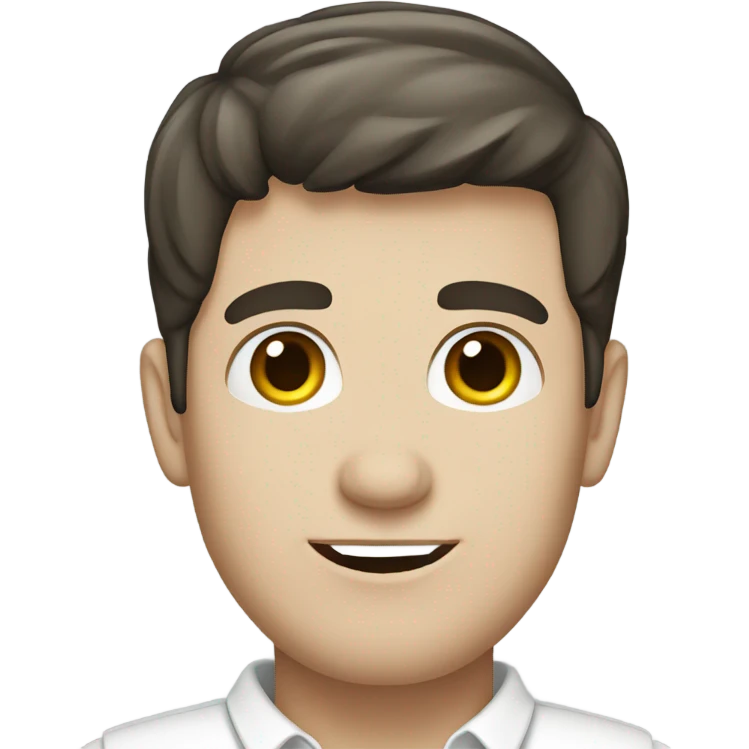 white male with dark hair and white skirt emoji