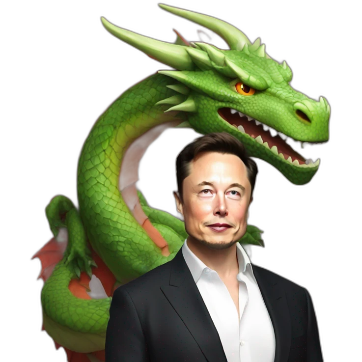 Elon Musk + dragon emoji