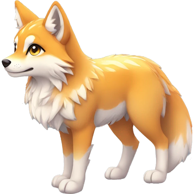 Colorful Shiny Fionbri-Falvie-sparkle-wolf-sona with markings full body emoji