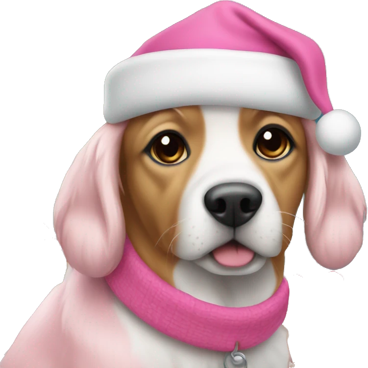 Doggy Christmas pink emoji