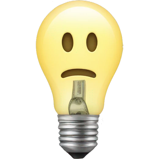 bulb with many money inside emoji