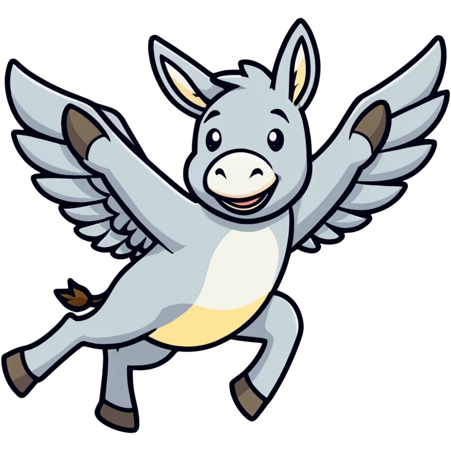Flying donkey emoji