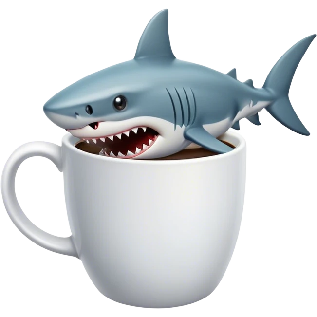 Shark circling in mug emoji