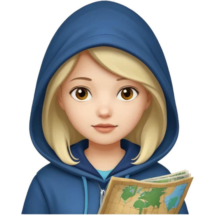 Girl + hood + map emoji