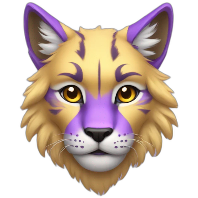 purple yellow lynx furry emoji