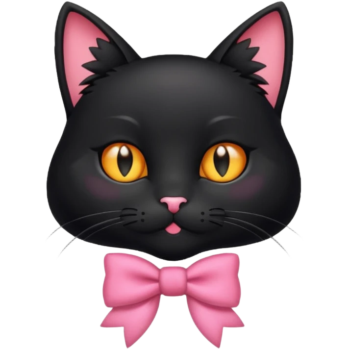 gato negro con moño coquette  emoji