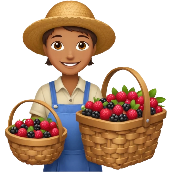 Vendor + berry cart, emoji