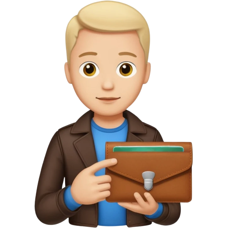 ligth man with wallet in hand emoji