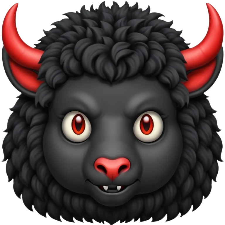 Black sheep with devil horns emoji