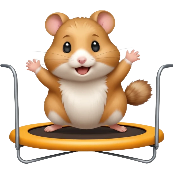 happy hamster on a trampoline emoji