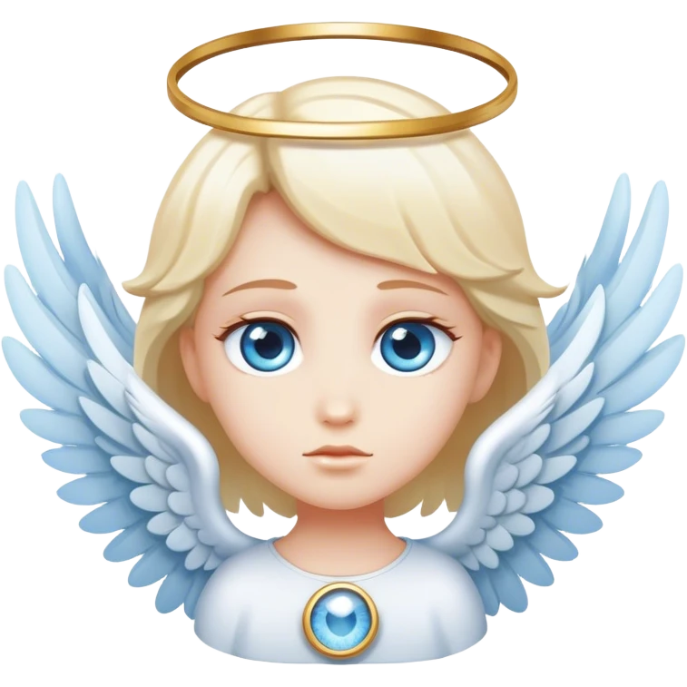 Light blue eye with angel wings emoji