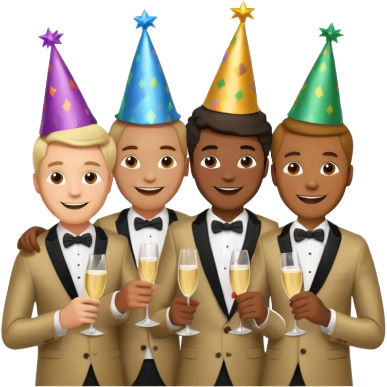 party hatted men emoji