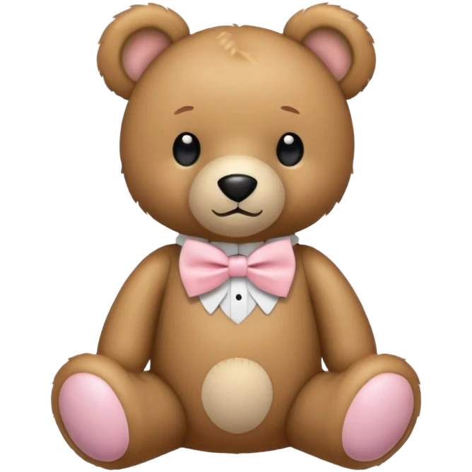 teddy bear with light pink bow tie emoji