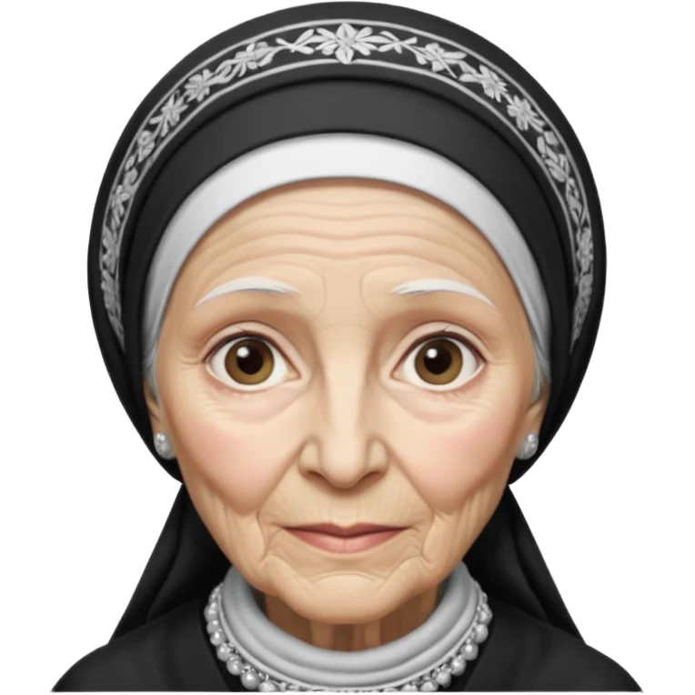 orthodox jewish woman with tichel kercheif circa. 1890 make into greyscale elderly emoji