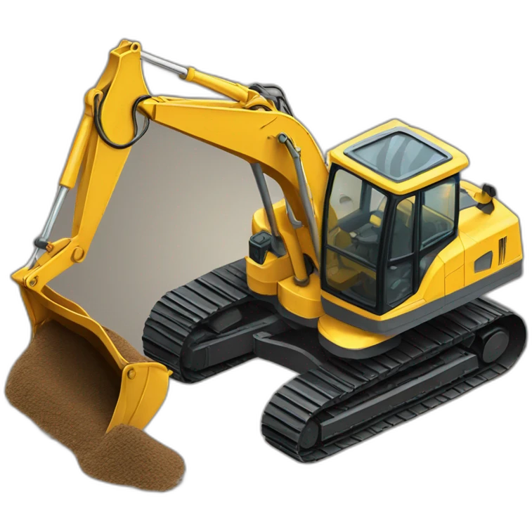 isometric-machinery-excavator-with-dirt emoji