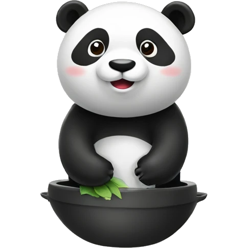 Un Panda sur des WC sourit emoji
