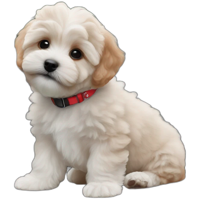 party maltipoo puppy red collor emoji