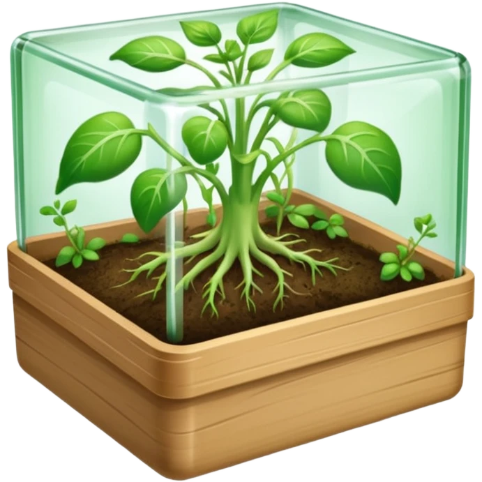 aromatic sprouts in a transparent box with a thin flat base emoji