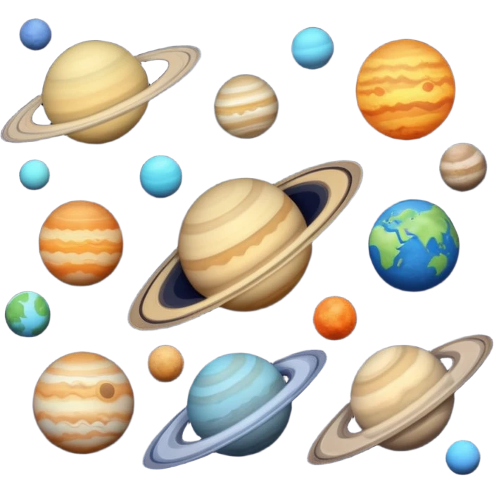 Aline all the planets in a straight line 8 only emoji