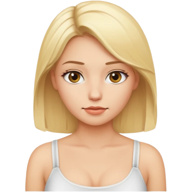 sexy blonde  without a bra emoji