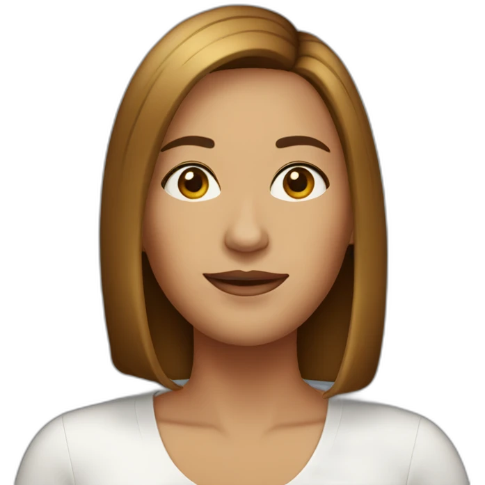 42 year old woman straight bob ha brwn hair emoji